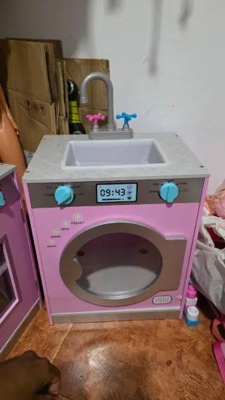 Cocina de juguete para niñas rosa