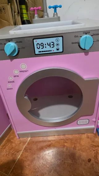 Cocina de juguete para niñas rosa