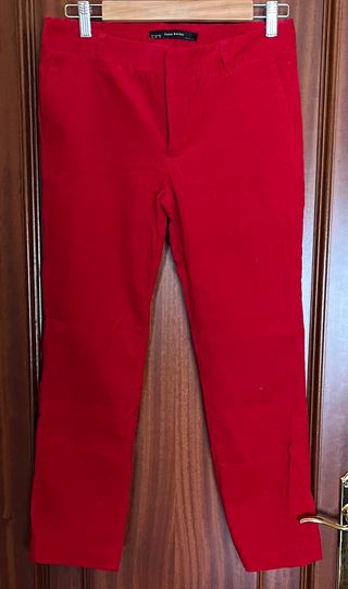 Pantalón Zara Basic Rojo