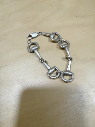 Pulsera eslabones estribo plata