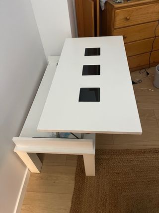 Mesa de centro elevable blanca