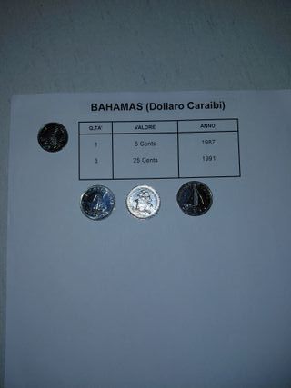 Monete Bahamas Dollaro Caraibi