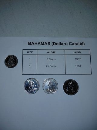 Monete Bahamas Dollaro Caraibi