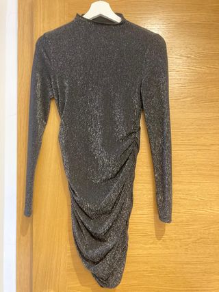 Vestido fiesta brillo negro talla S