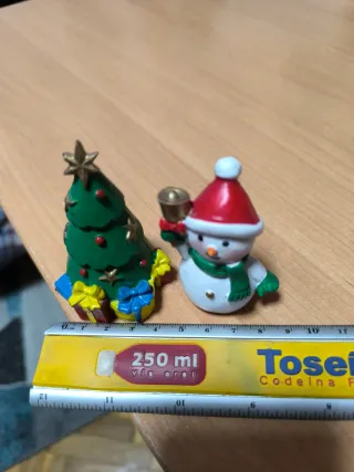 Figuras de Navidad: Árbol y Muñeco de Nieve