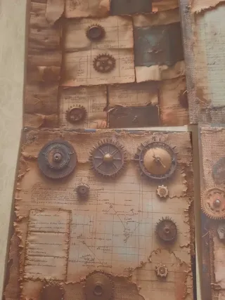 12 papéis 15x15cm Steampunk