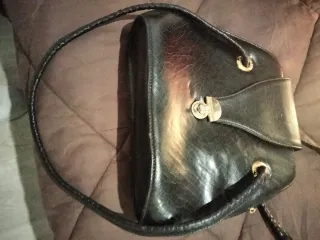 Bolso negro piel- Vintage