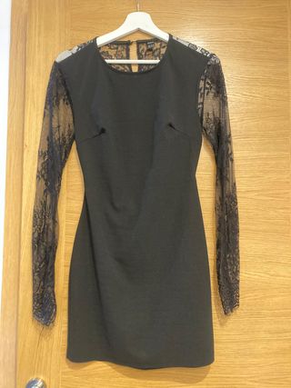 Mini vestido negro fiesta encaje S