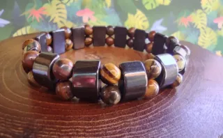 Pulsera piedra Hematita y Ojo de Tigre