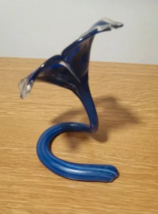 Fiori in vetro portacandela blu