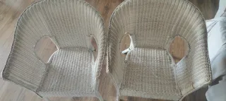 Sillones de mimbre con cojín estampado