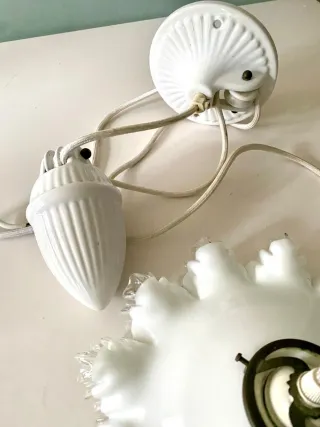 Lámpara Opalina Vintage Contrapeso