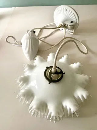 Lámpara Opalina Vintage Contrapeso