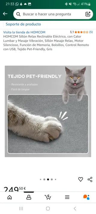 Poltrona Relax Elettrica HOMCOM Massaggio Grigia