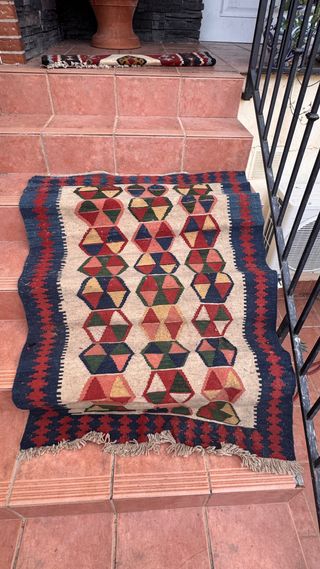 Alfombra Iraní Antigua Lana Hexagonal