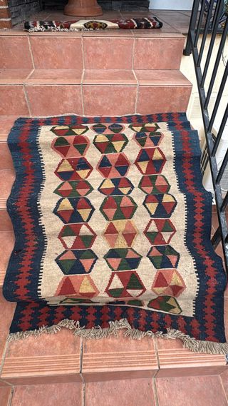 Alfombra Iraní Antigua Lana Hexagonal