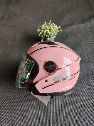 Casco Moto Jet Talla L Rosa Unisex