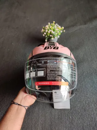 Casco Moto Jet Talla L Rosa Unisex