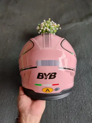 Casco Moto Jet Talla L Rosa Unisex