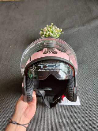 Casco Moto Jet Talla L Rosa Unisex