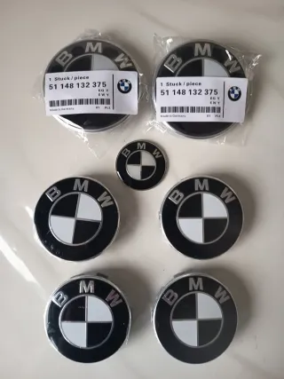 7 Emblemas BMW Negro/Blanco