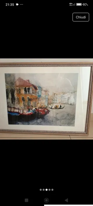 Quadro Venezia Acquerello Incorniciato