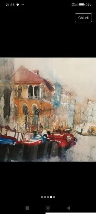 Quadro Venezia Acquerello Incorniciato