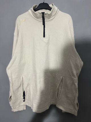 Sudadera Nike cremallera beige M