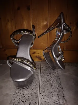 Zapatos Pole Dance Plataforma Transparente