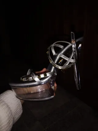 Zapatos Pole Dance Plataforma Transparente