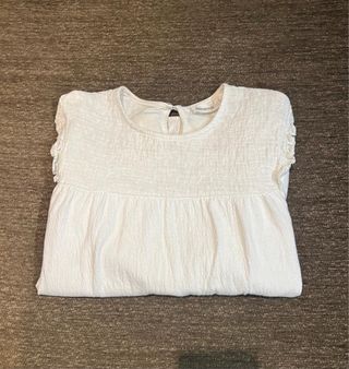 Blusa blanca Brownie manga larga