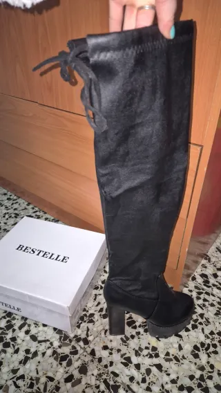 Botas altas negras plataforma tacón