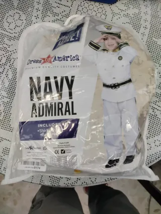 Uniforme de capitán de barco blanco para niños