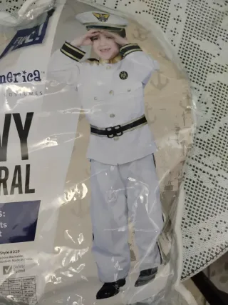 Uniforme de capitán de barco blanco para niños