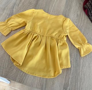 Vestido amarillo niña manga larga
