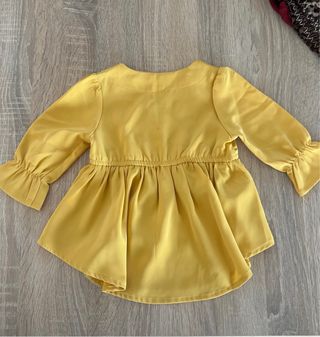 Vestido amarillo niña manga larga