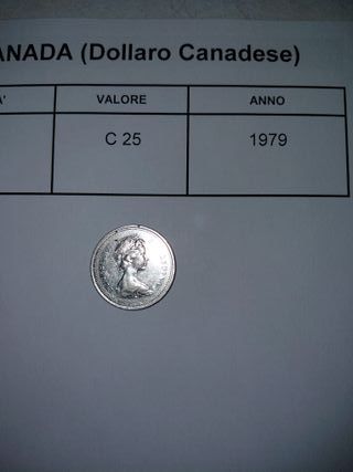 Moneta 25 Centesimi Canada 1979