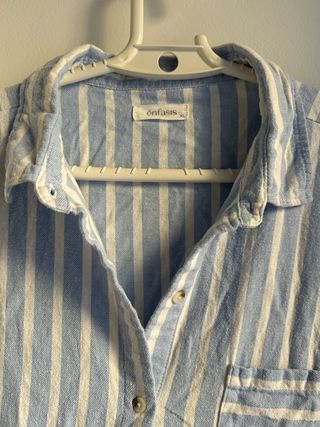 Camisa larga rayas azul y blanco Talla XL