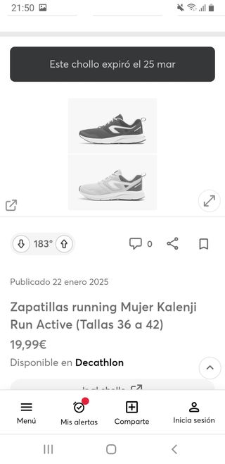 Zapatillas Kalenji Talla 37.5