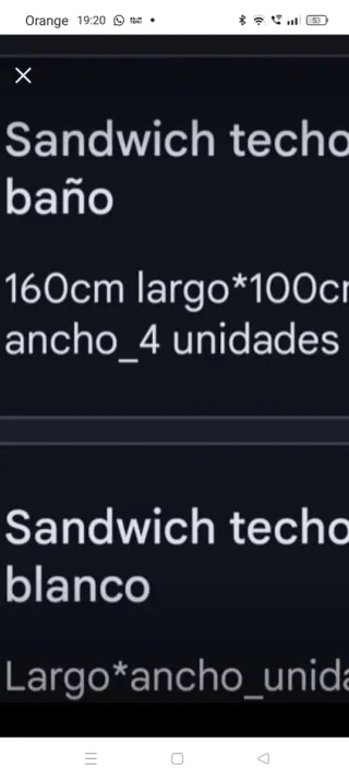Lotes de Paneles Sandwich Techos y Pared