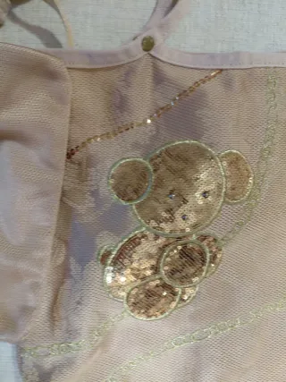 Bolso Tous Beige y Dorado con Osito