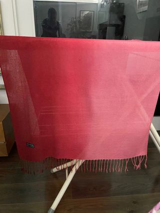 Fular bicolor burdeos y rosa