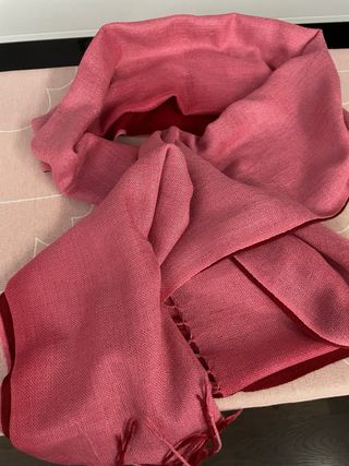 Fular bicolor burdeos y rosa