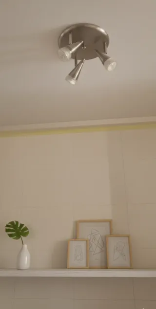 Lámpara de techo moderna plateada