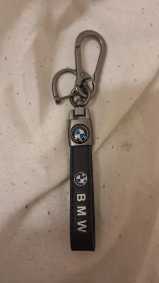 Portachiavi BMW in pelle con moschettone