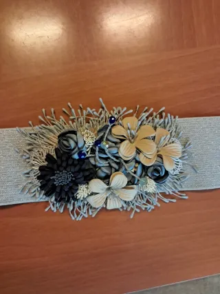 Cinturón elástico plateado fiesta 75 cm