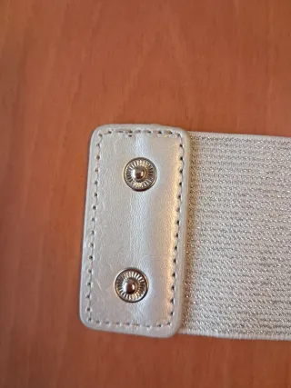 Cinturón elástico plateado fiesta 75 cm