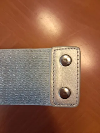 Cinturón elástico plateado fiesta 75 cm