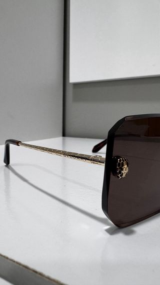 Occhiali da sole Bulgari oro e marroni