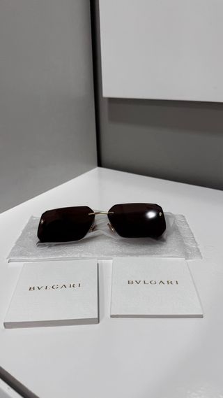 Occhiali da sole Bulgari oro e marroni